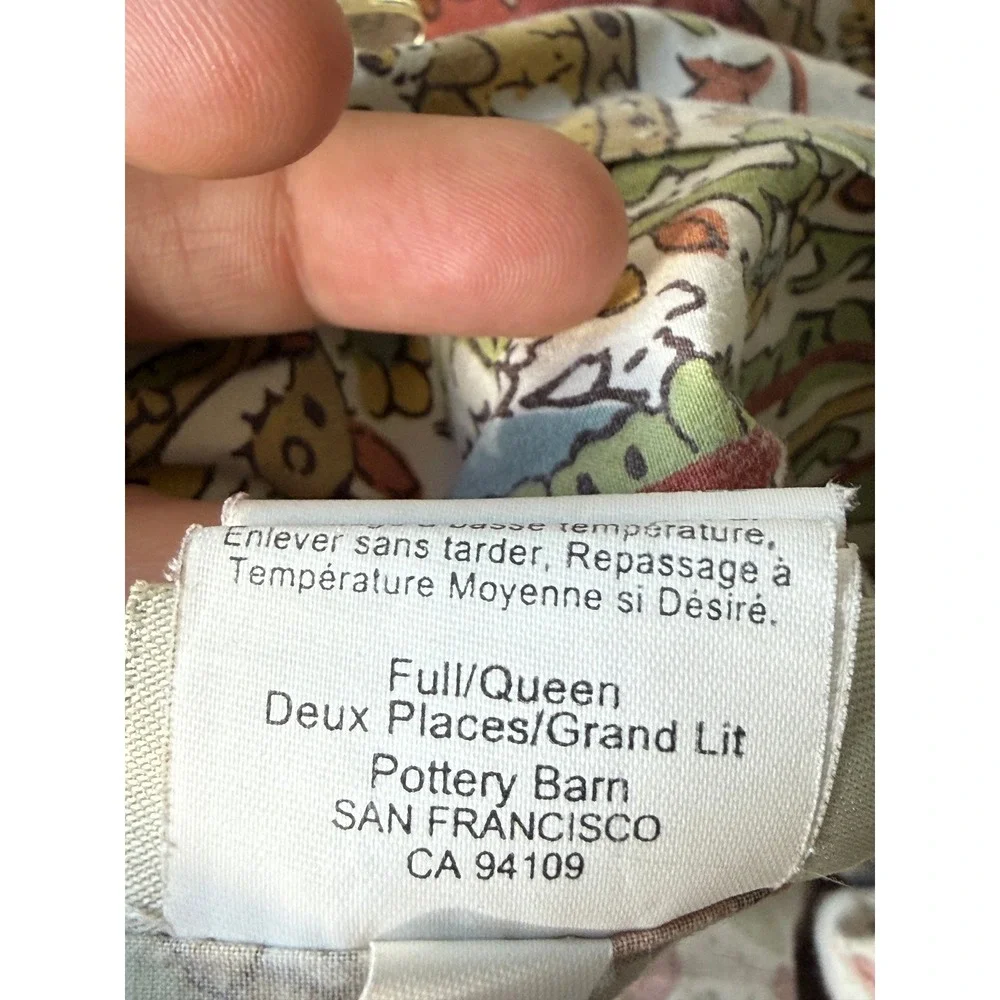 Pottery Barn Paisley Duvet Cover Multi Color Boho Bedding Terracotta Sage Blue